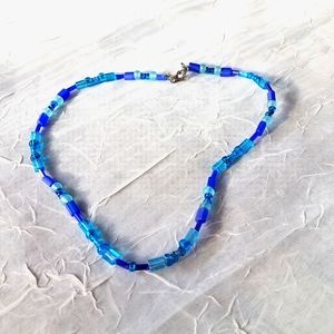 Blue beaded necklace